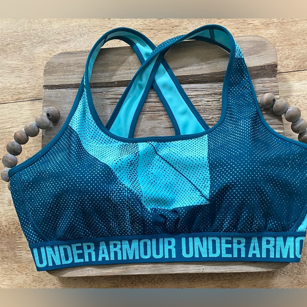 Under Armour Women’s XL Crossback Mid Impact 2‎ Tone Green Sports Bra